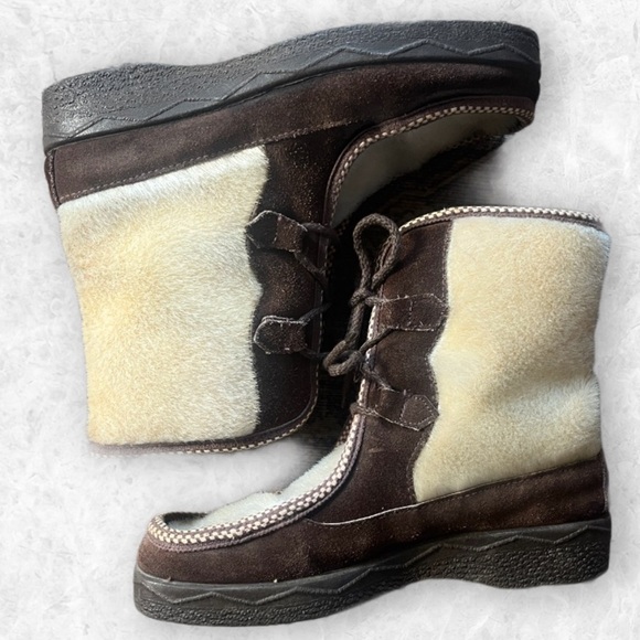 Apres Ski Shoes - Vintage Apre Ski Suede and Fur Boots Sz 7